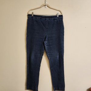 Soft Surroundings Women’s Jeans Pull On Cropped Blue Size Xl Straight Leg,Casual